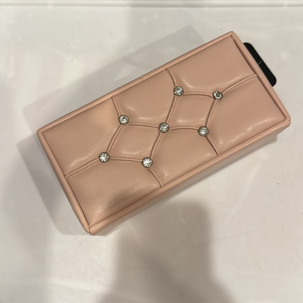 Elegant Pink Jewelry Case Diamond Accents